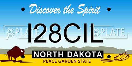 I28CIL North Dakota License Plate