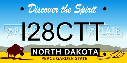 I28CTT North Dakota License Plate