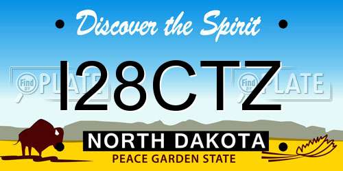 I28CTZ North Dakota License Plate