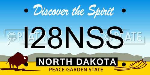 I28NSS North Dakota License Plate