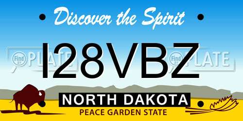 I28VBZ North Dakota License Plate