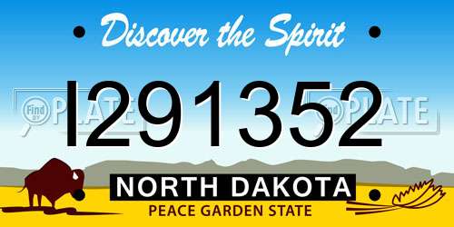 I291352 North Dakota License Plate
