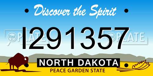 I291357 North Dakota License Plate