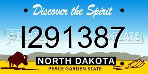 I291387 North Dakota License Plate