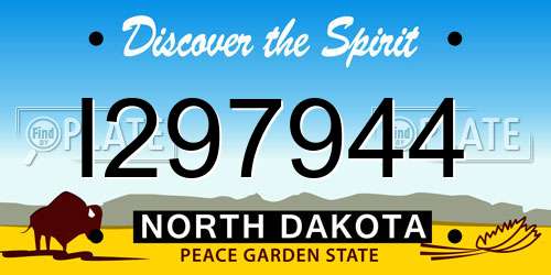 I297944 North Dakota License Plate