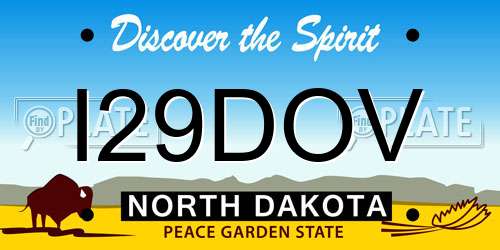 I29DOV North Dakota License Plate