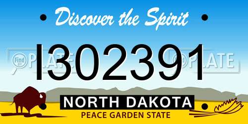 I302391 North Dakota License Plate