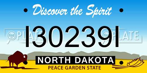 I30239I North Dakota License Plate