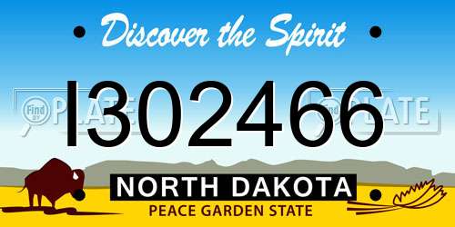 I302466 North Dakota License Plate