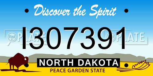 I307391 North Dakota License Plate