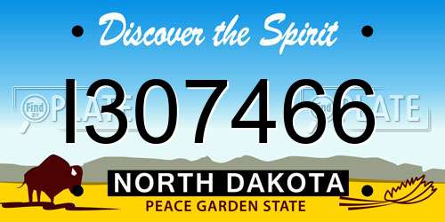 I307466 North Dakota License Plate