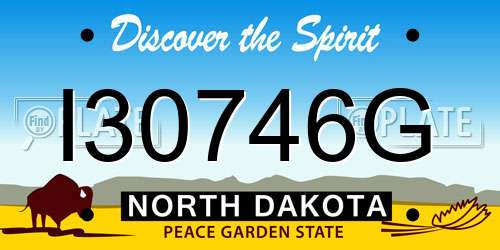 I30746G North Dakota License Plate