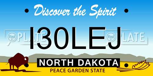 I30LEJ North Dakota License Plate