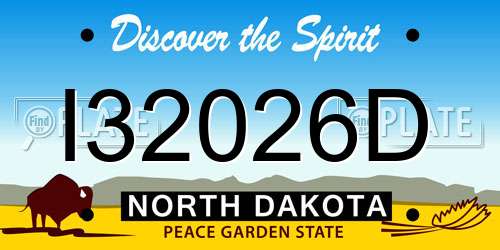 I32026D North Dakota License Plate
