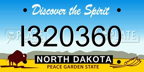 I320360 North Dakota License Plate