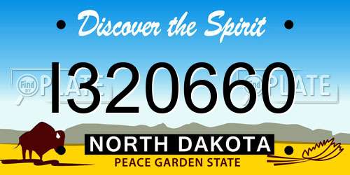 I320660 North Dakota License Plate