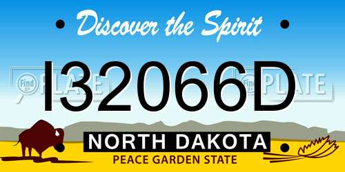 I32066D North Dakota License Plate