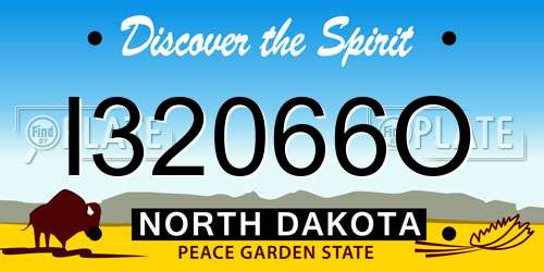 I32066O North Dakota License Plate