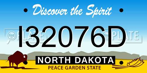 I32076D North Dakota License Plate