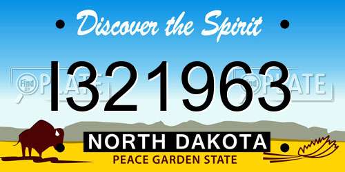 I321963 North Dakota License Plate