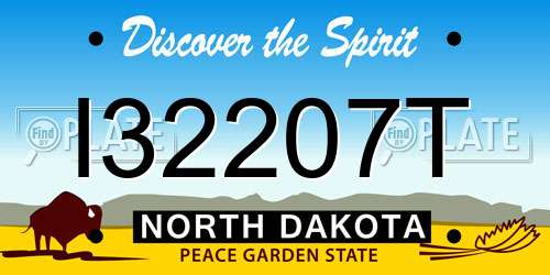 I32207T North Dakota License Plate