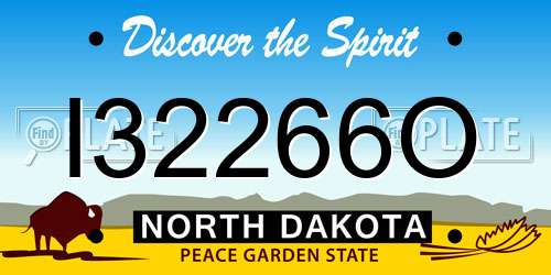 I32266O North Dakota License Plate