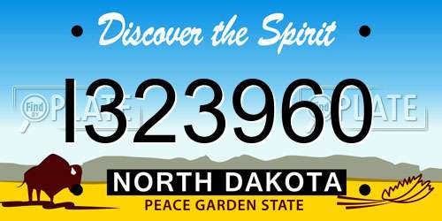 I323960 North Dakota License Plate