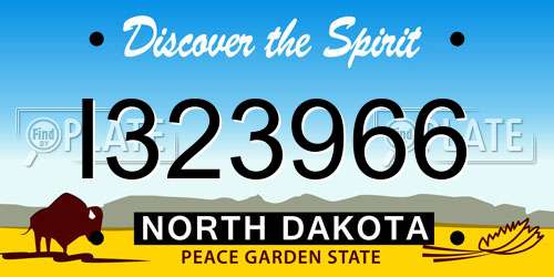 I323966 North Dakota License Plate