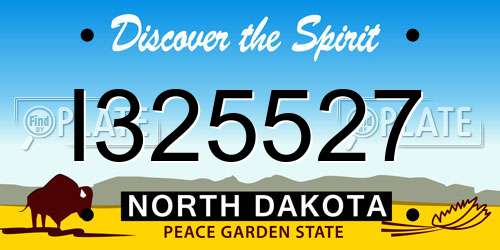 I325527 North Dakota License Plate
