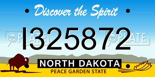 I325872 North Dakota License Plate