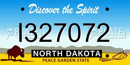 I327072 North Dakota License Plate