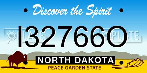 I32766O North Dakota License Plate
