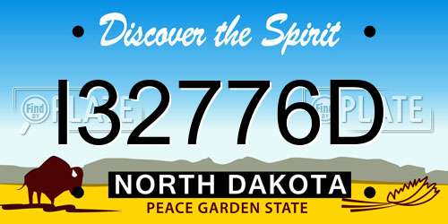 I32776D North Dakota License Plate