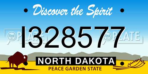 I328577 North Dakota License Plate