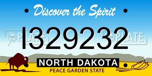 I329232 North Dakota License Plate