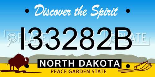 I33282B North Dakota License Plate