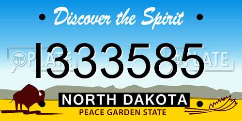 I333585 North Dakota License Plate