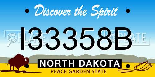 I33358B North Dakota License Plate