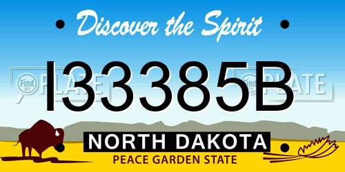 I33385B North Dakota License Plate