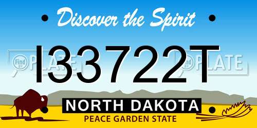 I33722T North Dakota License Plate
