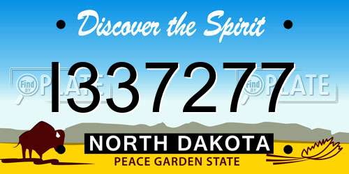 I337277 North Dakota License Plate