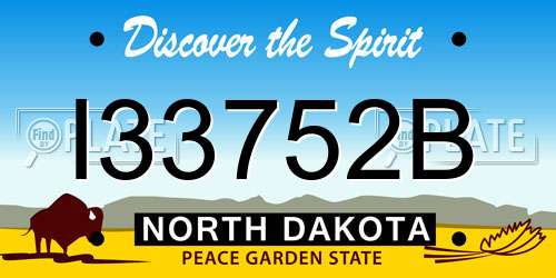 I33752B North Dakota License Plate