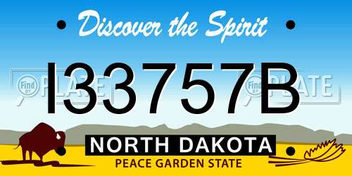 I33757B North Dakota License Plate