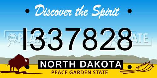 I337828 North Dakota License Plate