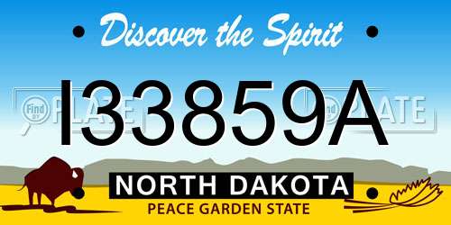 I33859A North Dakota License Plate