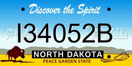 I34052B North Dakota License Plate