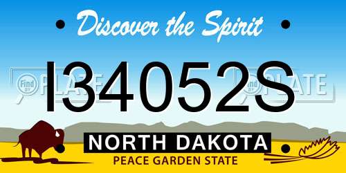 I34052S North Dakota License Plate
