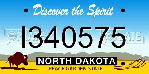 I340575 North Dakota License Plate