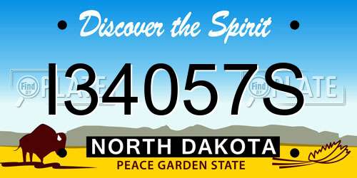 I34057S North Dakota License Plate