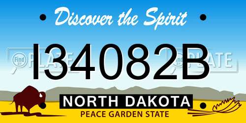 I34082B North Dakota License Plate